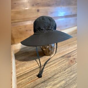 Wide Brim Sun Hat with Chin Strap